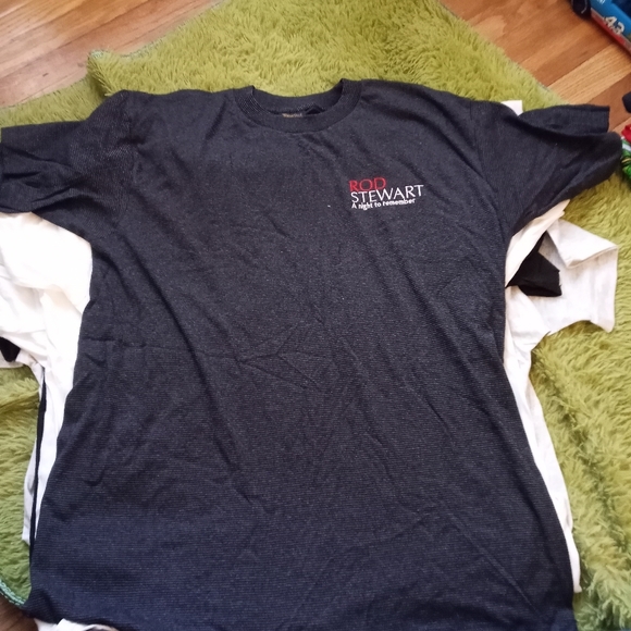 Never Worn Vintage Rod Stewart Black Stripes Embroidered T-Shirt L Singl… - Picture 5 of 5